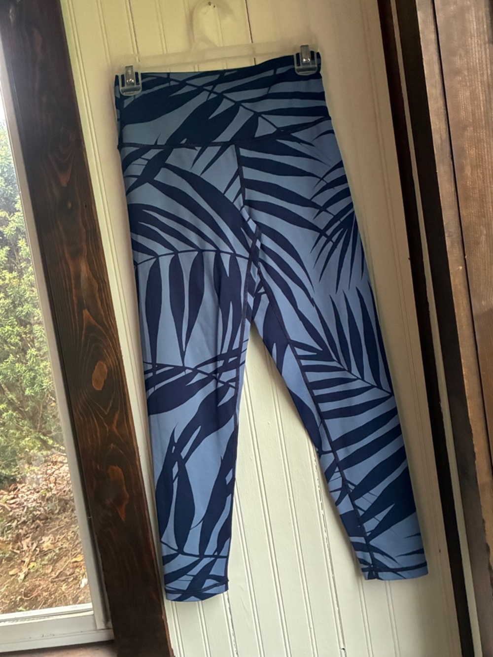 aerie Blue Palm-Print Leggings